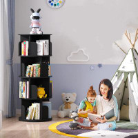 Ebern Designs 360 Rotating Bookshelf, Corner Bookshelf, Floor Standing Bookcase