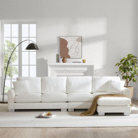 Latitude Run® Modern Oversized Sectional Sofa with 2 Free pillows,5-seat Chenille
