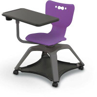 MooreCo Hierarchy Enrol Tablet Arm Desk Chair with Cup Holder and Hard Casters