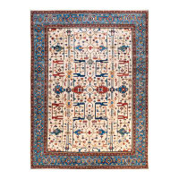 Isabelline One Of A Kind Hand Knotted Traditional Tribal Serapi Ivory Area Rug