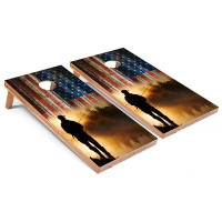 Skip's Garage American Flag Fishing Cornhole Boards With Carry Case