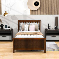 Harriet Bee Base de lit plateforme simple en bois avec tête de lit