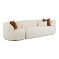 Comfort Design Mats Fernando Cream Boucle 2-Piece Modular RAF Sofa