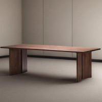 LORENZO Dark brown simple solid wood long strip big table