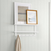 Sand & Stable™ Presidio 5 - Hook Wall Mounted Coat Rack with Storage in White