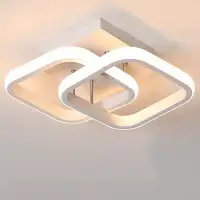 Wrought Studio LED Ceiling Light Square Metal 22W Modern LED Ceiling Lamp For Living Rooms Hallway Office (Warm White)