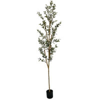Primrue 82" Artificial Olive Tree in Plastic Planter