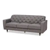 Lefancy.net Lefancy  Farley Modern and Contemporary Transitional and Dark Brown Finished Wood Sofa