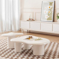 POWER HUT Nordic Simple Style Coffee Table Combination Of Modern Light Luxury Creative Cream Wind Living Room Cloud Shap