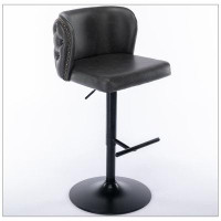 Williston Forge Swivel Barstools Adjusatble Seat Height, Modern PU Upholstered Bar Stools With The Whole Back Tufted, Fo