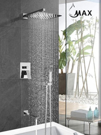 Tub Shower System Set Three Function With Swirling Water Spout In Chrome Finish