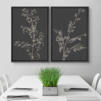 wall26 Plant Silhouettes Nature Floral Botanical Modern Rustic Relax Calm Duotone Minimalist Neutral Decor
