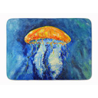 Rosecliff Heights Ansonville Jellyfish Calm Water Rectangle Microfiber Non-Slip Bath Rug