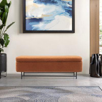 Ebern Designs Nisbah 56" Boucle Upholstered Storage Bench