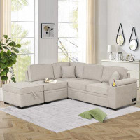 Latitude Run® Wardsboro 87.4" Sleeper Sofa Bed, Sectional, 2 in 1 Pull Out Sofa Bed L Shape Couch with Storage