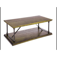 MR 47.2"W X 23.6"D X 16.9"H Country Style Coffee Table with Bottom Shelf WQLY322-W131470850