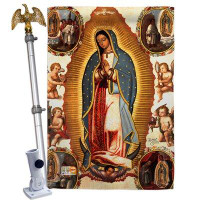 Breeze Decor Our Lady Of Guadalupe - Impressions Decorative Aluminum Pole & Bracket House Flag Set HS103057-BO-02