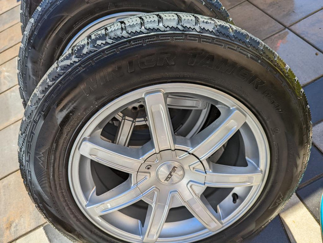 CHEVY TRAVERSE  / GMC ACADIA  18 INCH    ALLOY WHEELS WITH  BLACKLION   WINTER TIRES WITH SENSORS in Tires & Rims in Ontario - Image 3