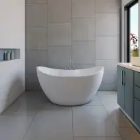 56x30 Serena-Wm - Artistic Acrylic Free Standing Bathtub w Center drain BSQ