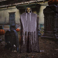 The Holiday Aisle® The Holiday Aisle® 70 Inches Halloween Hanging Grim Reaper Decoration, Halloween Scary Skeleton Ghost