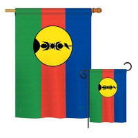 Breeze Decor New Caledonia of the World Nationality Impressions Decorative Vertical 2-Sided Polyester Flag Set