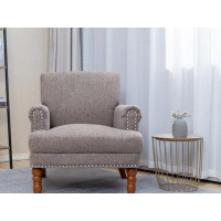 Charlton Home Mid-Century Modern Living Room Armchair, Upholstered Single Sofa Chair