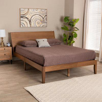 Latitude Run® Baxton Studio Eileen Mid-Century Transitional Walnut Brown Finished Wood King Size Platform Bed