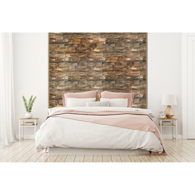 23 3/4W x 11 7/8H x 3/4 Boat Wood Mosaic Wall Tile, Natural Finish ( Available in 3 Styles ) in Floors & Walls - Image 2