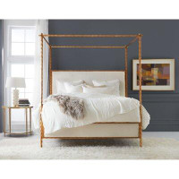 Modern History Home Upholstered Canopy Bed