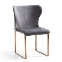 Mercer41 Grey Rosegold Velvet Dining Chair