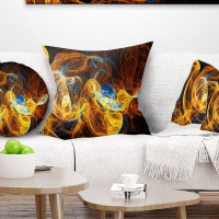 Made in Canada - The Twillery Co. Corwin Abstract Fractal Smoke Texture Orange Pillow