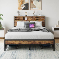 17 Stories Queen Bed Frame With  Storage Headboard And 4 Drawers