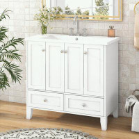 Everly Quinn Bathroom Vanity with Sink,4 Soft Closing Doors and 2 Drawers
