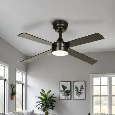 Our 48-inch ceiling fan complete with dimmable LED lighting and a whisper-quiet 6-speed motor can be...