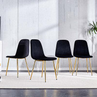 Mercer41 Set Of 4 Spoon Shape Upholstered Modern Style Dining Side Chairs