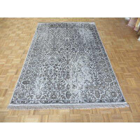Bungalow Rose Deretha Hand-Knotted Grey Area Rug