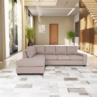 Latitude Run® Broadway Modern Essex L Shaped Sectional Sofas with for Living Room, Bedroom with Solid Wood Frame