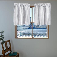 Ebern Designs Drapes For Living Room Stripe Pattern Grommet Top Sheer Curtains Light Reducing Window Treatment Set For B