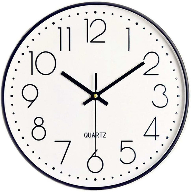 NEW 12 INCH WALL CLOCK SILENT ARABIC NUMBERS in Other in Alberta