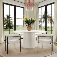 Hokku Designs Earnhardt White Ash 62" Round Dining Table