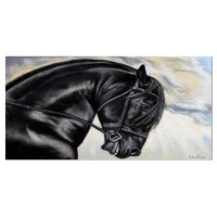 Design Art Friesian Horse Painting - Wrapped Canvas Graphic Art Print