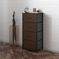 Rebrilliant Melisaa 4 Drawer Storage Dresser with Cast Iron Frame, Wood Top and Engineered Wood Drawers