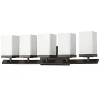 Latitude Run® Burgundy 5-Light Vanity Light With Etched Glass Shades