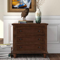 Alcott Hill 3-Drawer Storage Wood Cabinet With Pull Out Tray