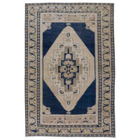 Landry & Arcari Rugs and Carpeting Taspinar One-of-a-Kind 4'11" x 7'11" 1950s Area Rug in Beige/Blue