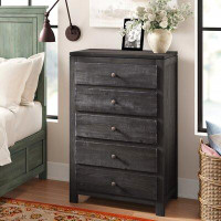 Loon Peak Irelynd 5 Drawer 30" W Solid Wood Chest