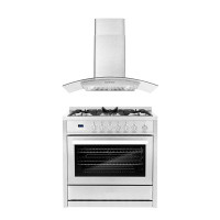 Cosmo 2 Piece Kitchen Package With 36" Freestanding Gas Range & 36" Wall Mount Range Hood