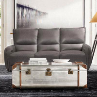 Hokku Designs Mansura 85" Leather Reclining Sofa