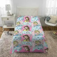 Disney Princess Kindness Rules Sherpa Plush Throw Kids Blanket - Girls 60x90 Blanket Printed Princess Characters