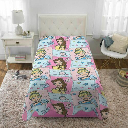 Disney Princess Kindness Rules Sherpa Plush Throw Kids Blanket - Girls 60x90 Blanket Printed Princess Characters in Bedding